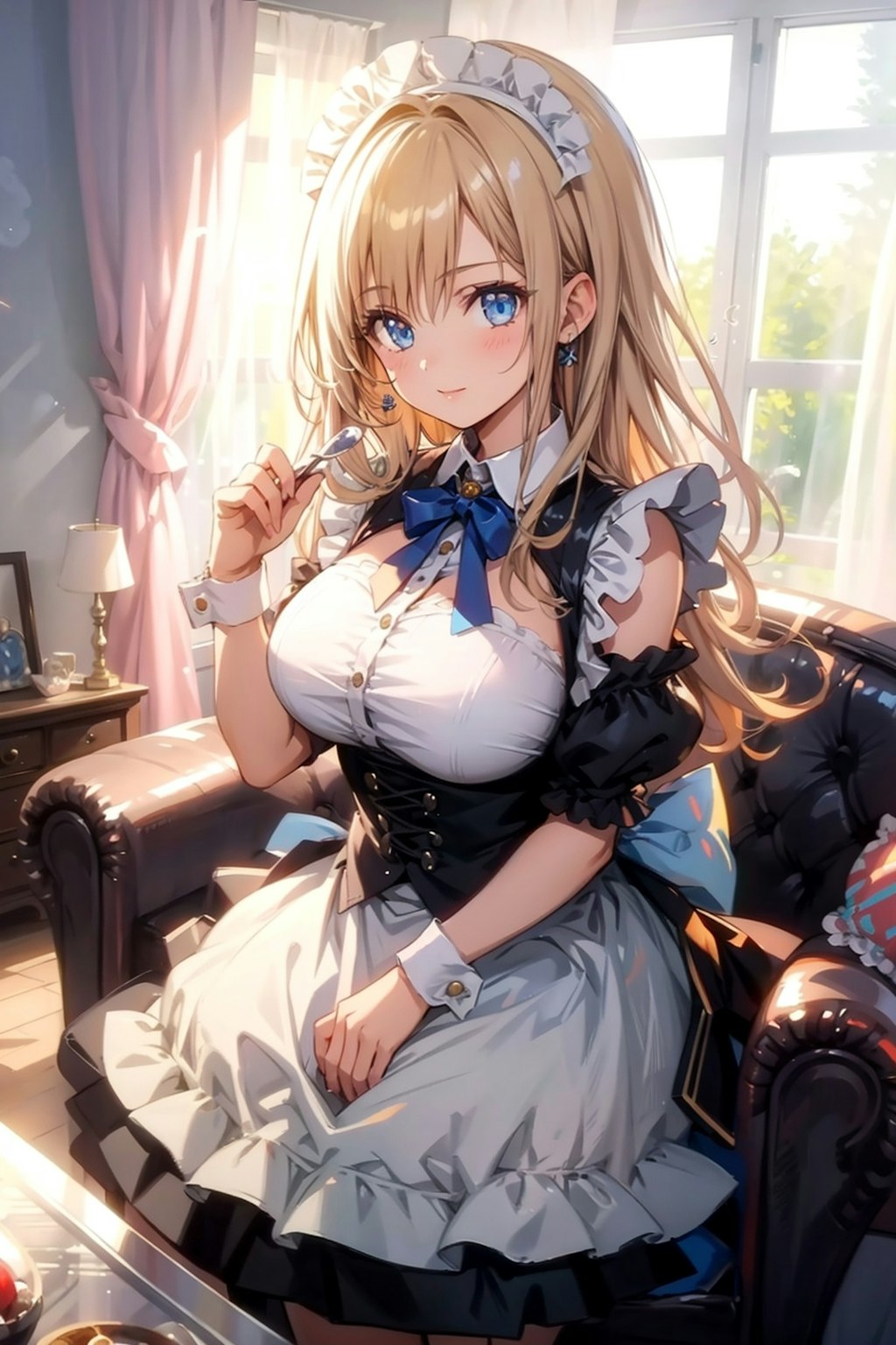 ロングヘアの美少女メイド