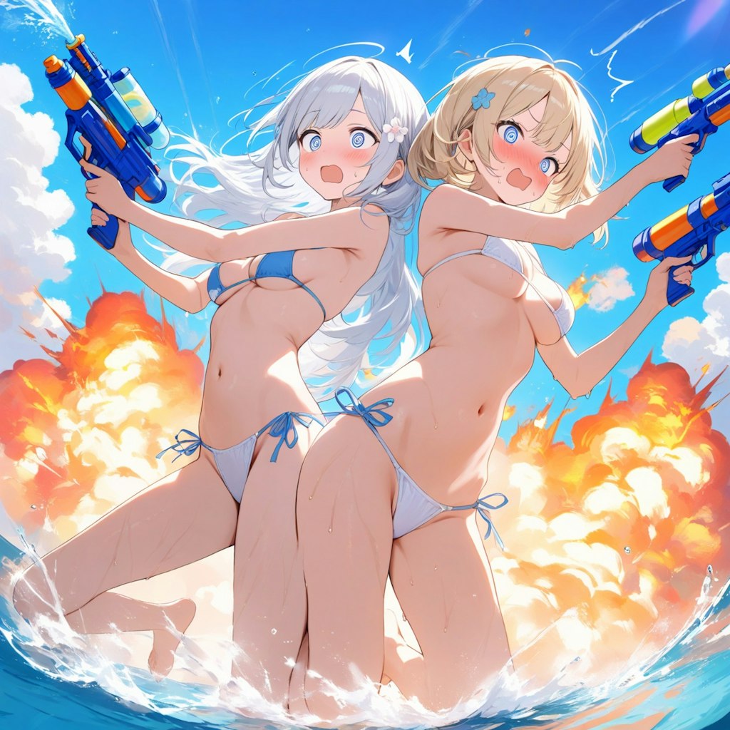 水遊びで大爆発