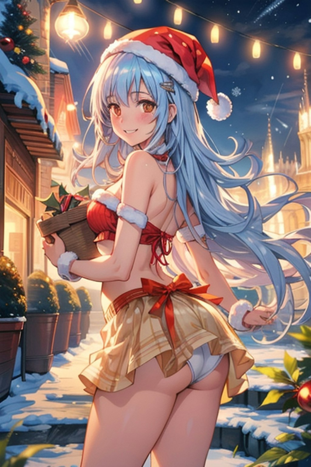 美少女からのクリスマスプレゼントパンチラ『あらめっかっちゃったわね、じゃあパンチラプレゼント♡』