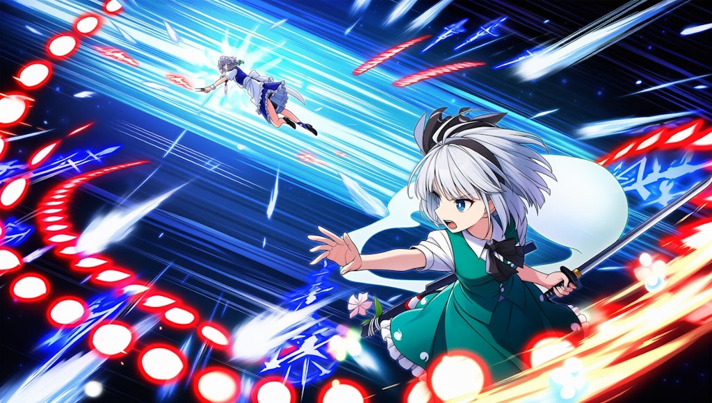 V4,5　東方　咲夜　妖夢　弾幕ごっこ