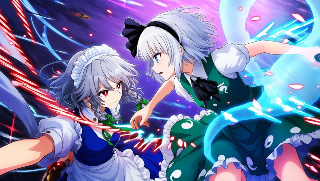 V4,5　東方　咲夜　妖夢　弾幕ごっこ