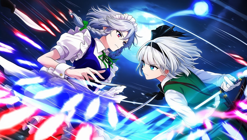 V4,5　東方　咲夜　妖夢　弾幕ごっこ