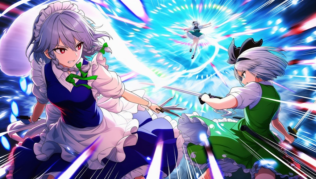 V4,5　東方　咲夜　妖夢　弾幕ごっこ