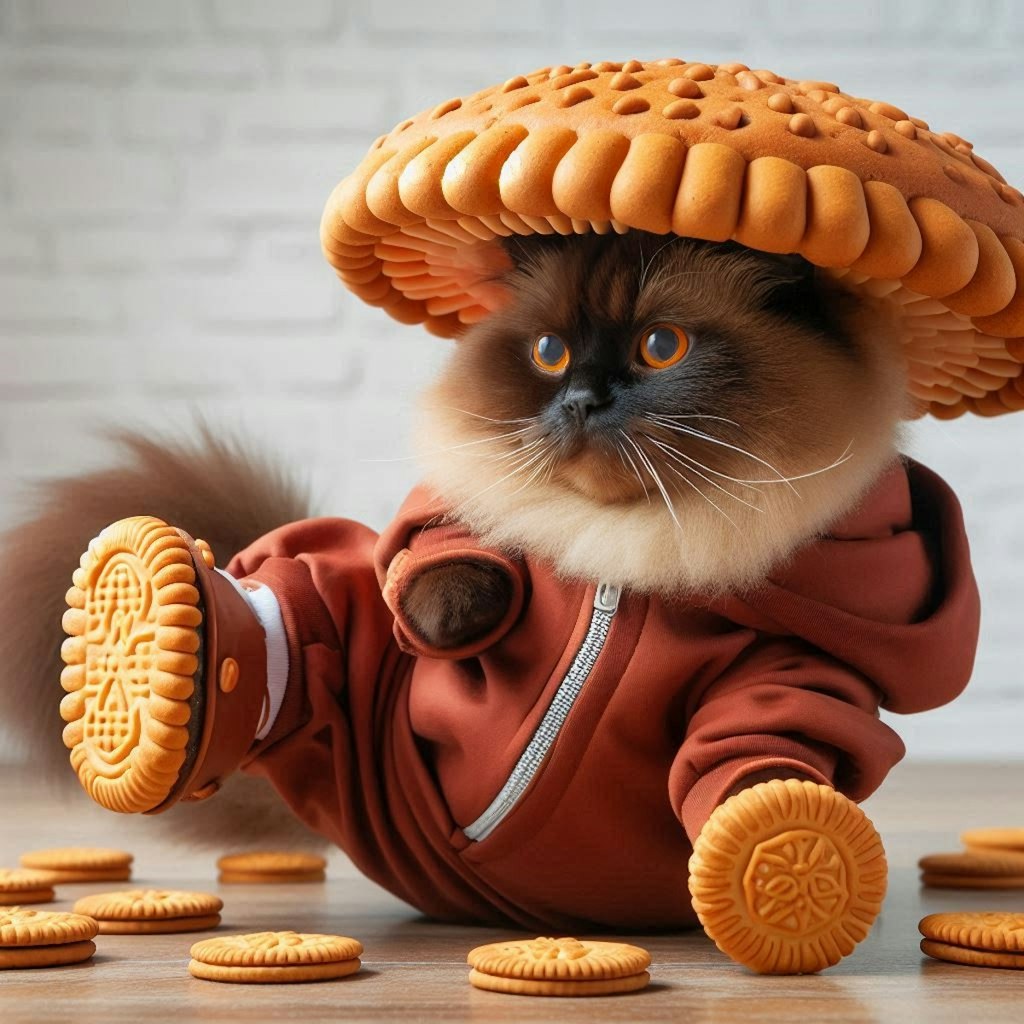 きのこの山に擬態する猫