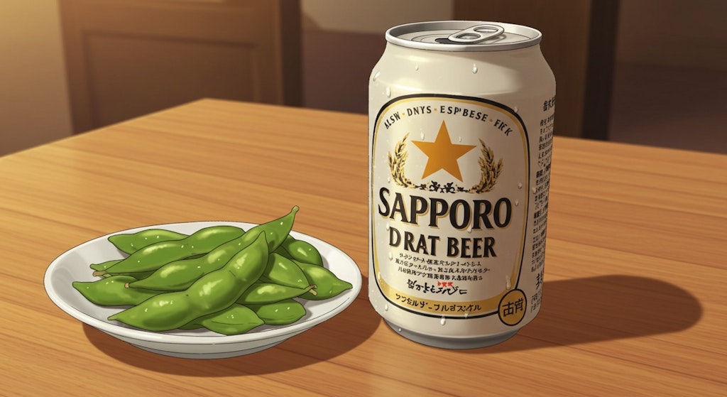 缶ビールと枝豆