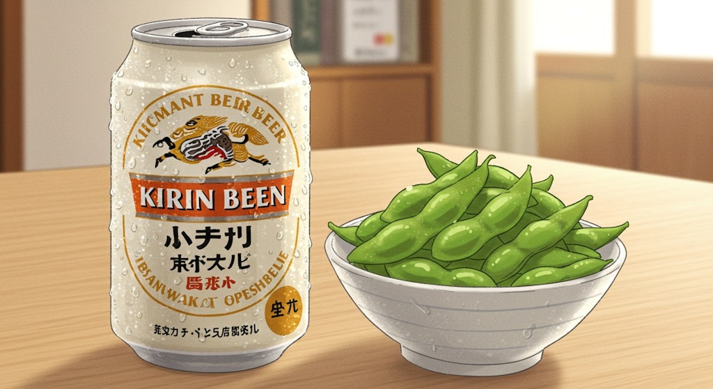 缶ビールと枝豆