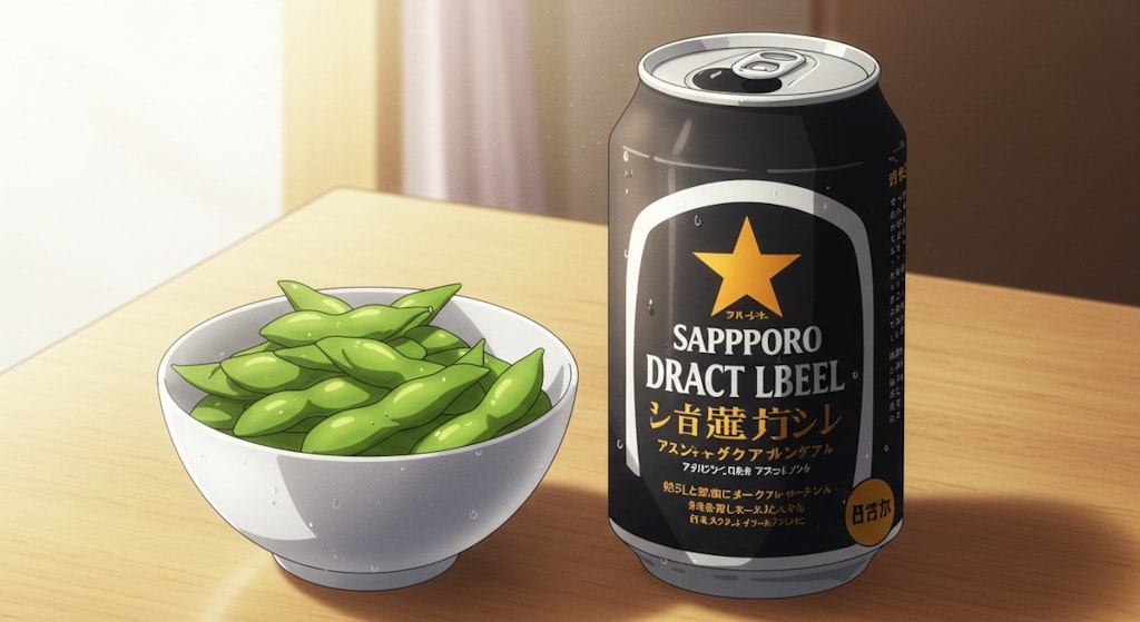 缶ビールと枝豆