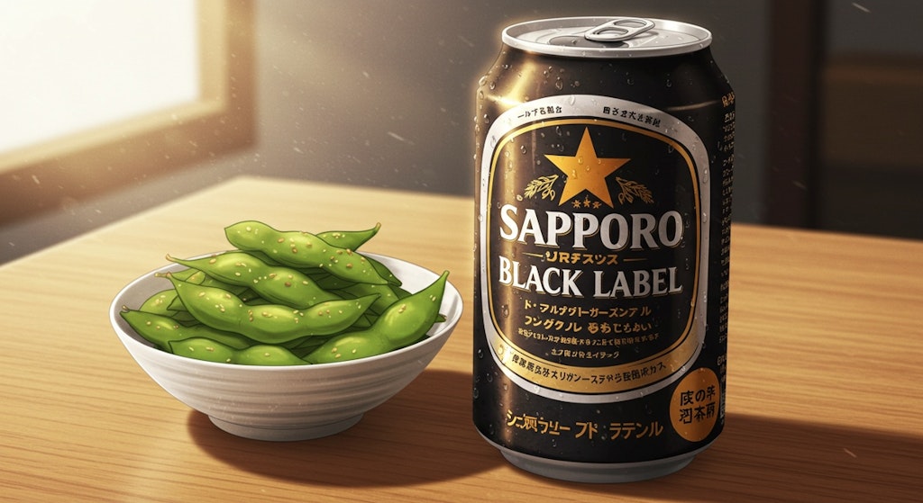 缶ビールと枝豆
