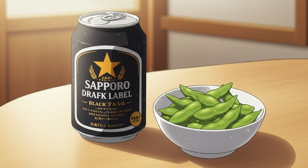缶ビールと枝豆