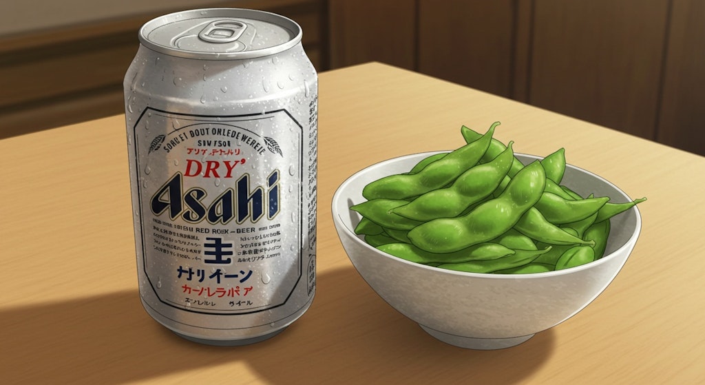缶ビールと枝豆
