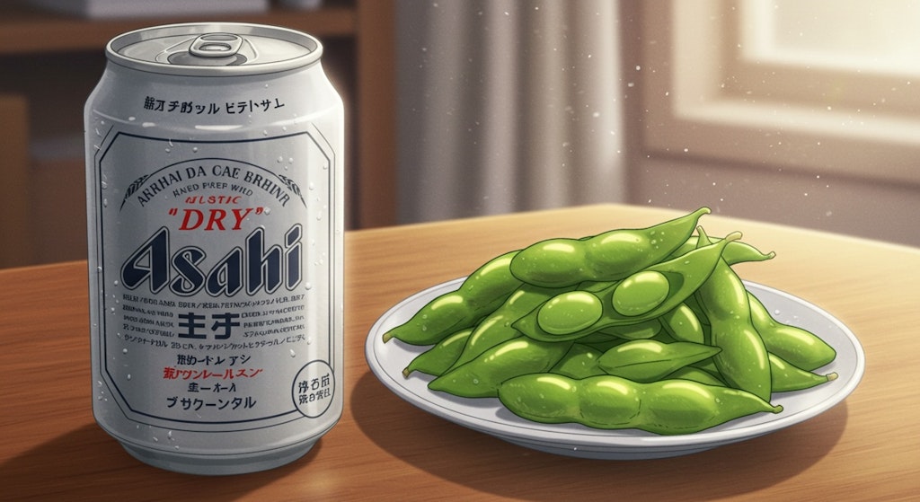 缶ビールと枝豆
