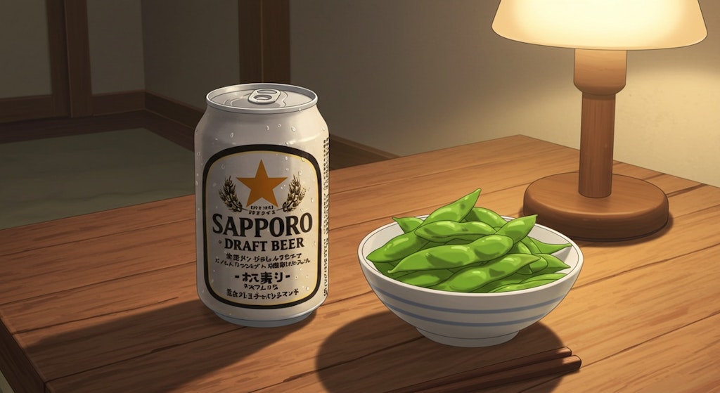 缶ビールと枝豆