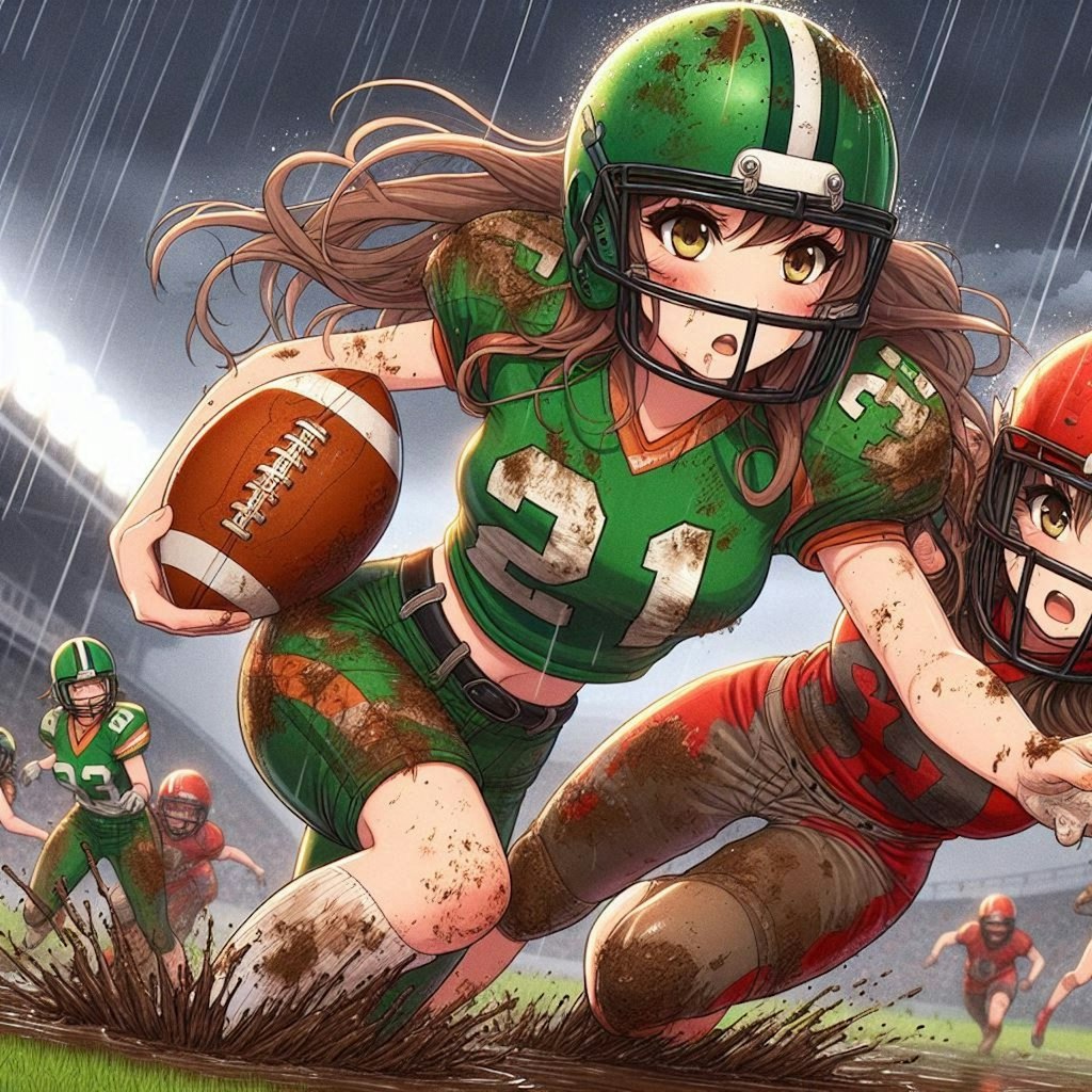 🏈泥まみれの女子アメフト 97