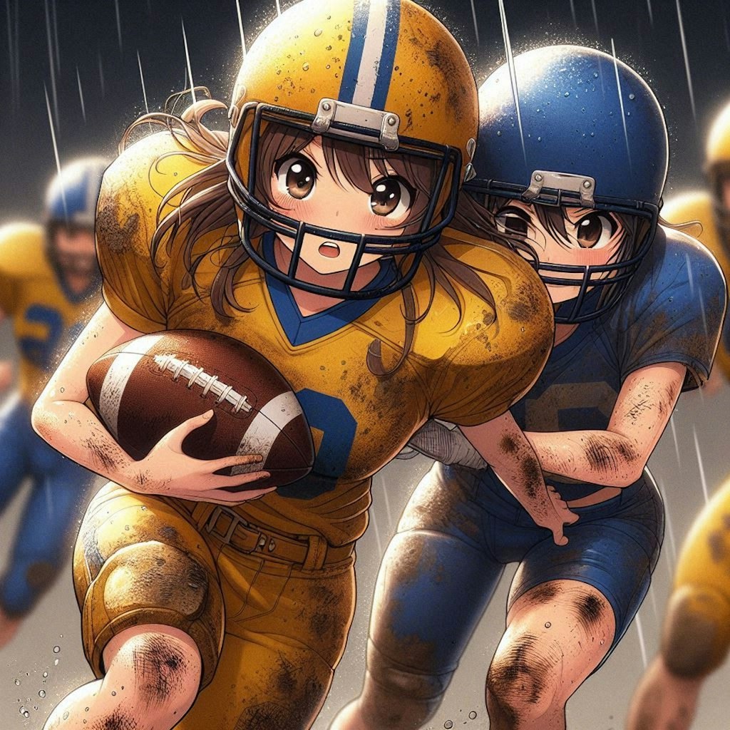 🏈泥まみれの女子アメフト 97