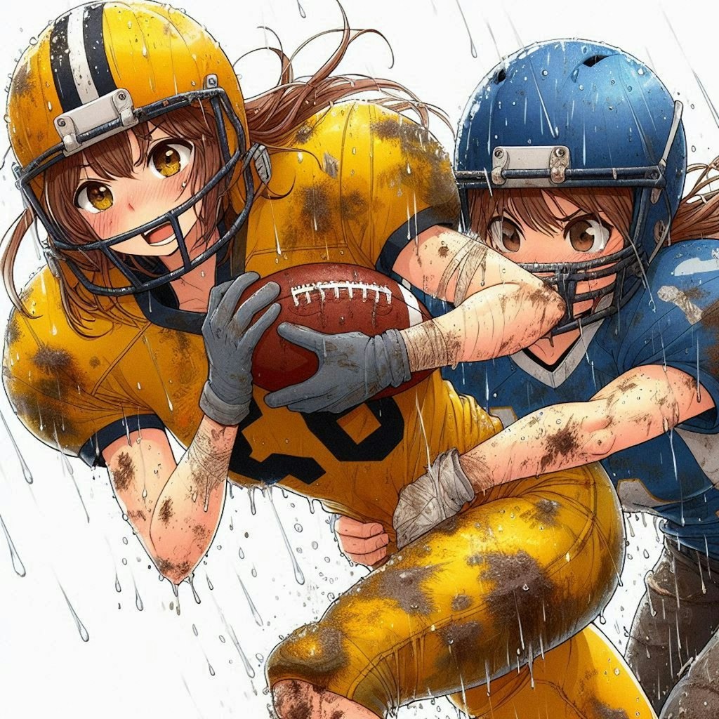 🏈泥まみれの女子アメフト 97