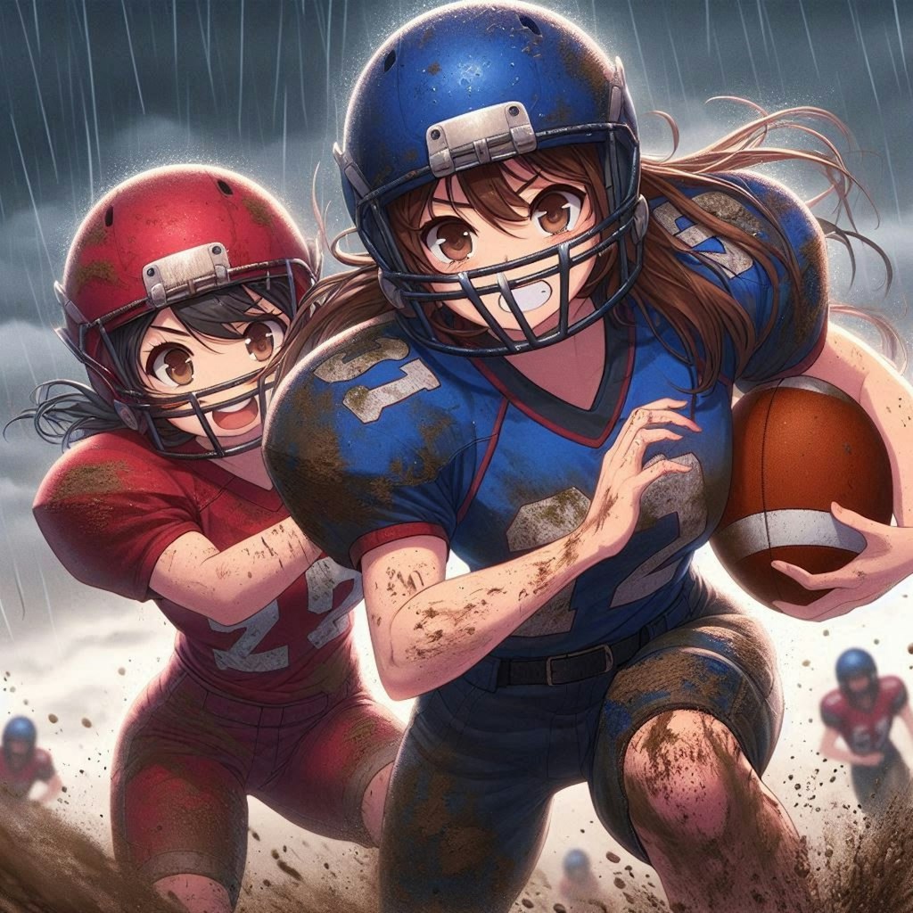 🏈泥まみれの女子アメフト 97