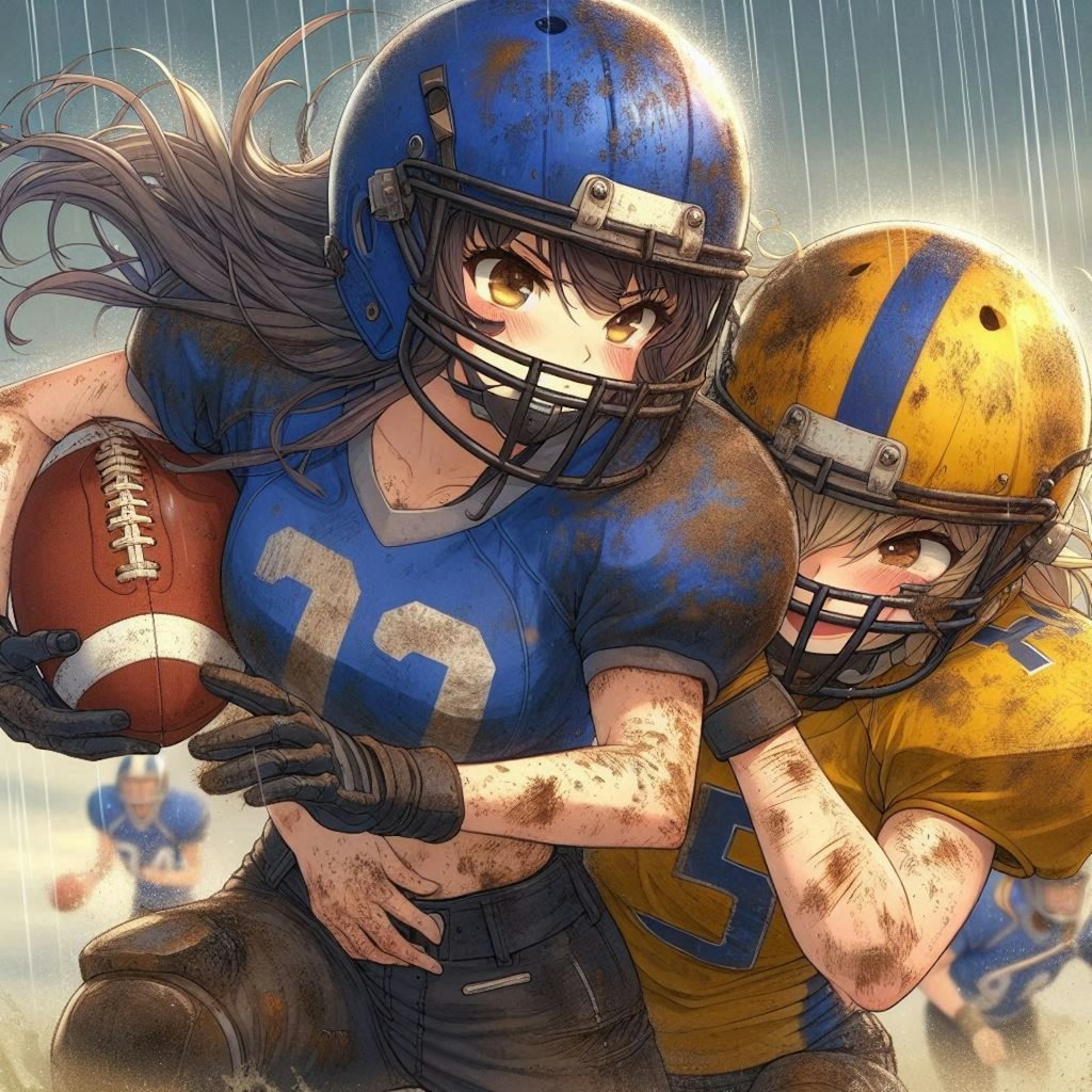 🏈泥まみれの女子アメフト 97