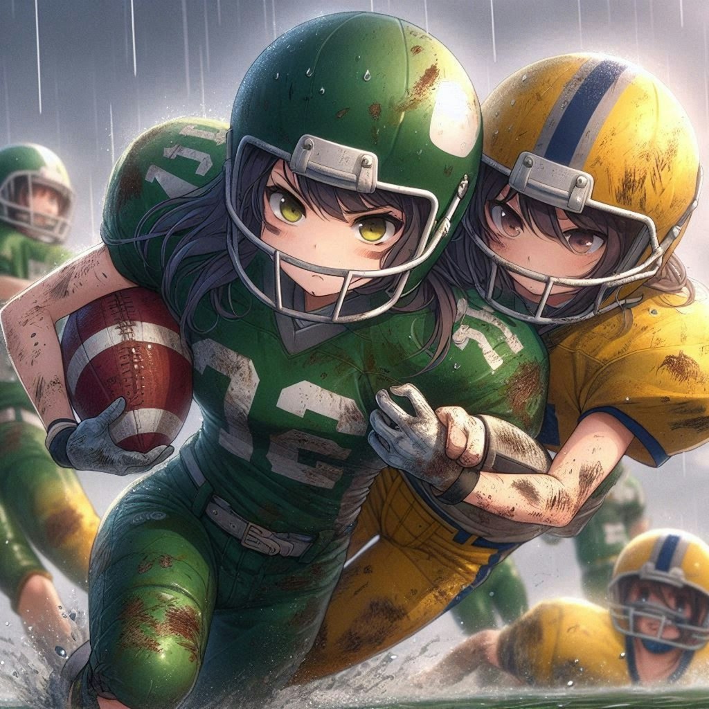 🏈泥まみれの女子アメフト 97