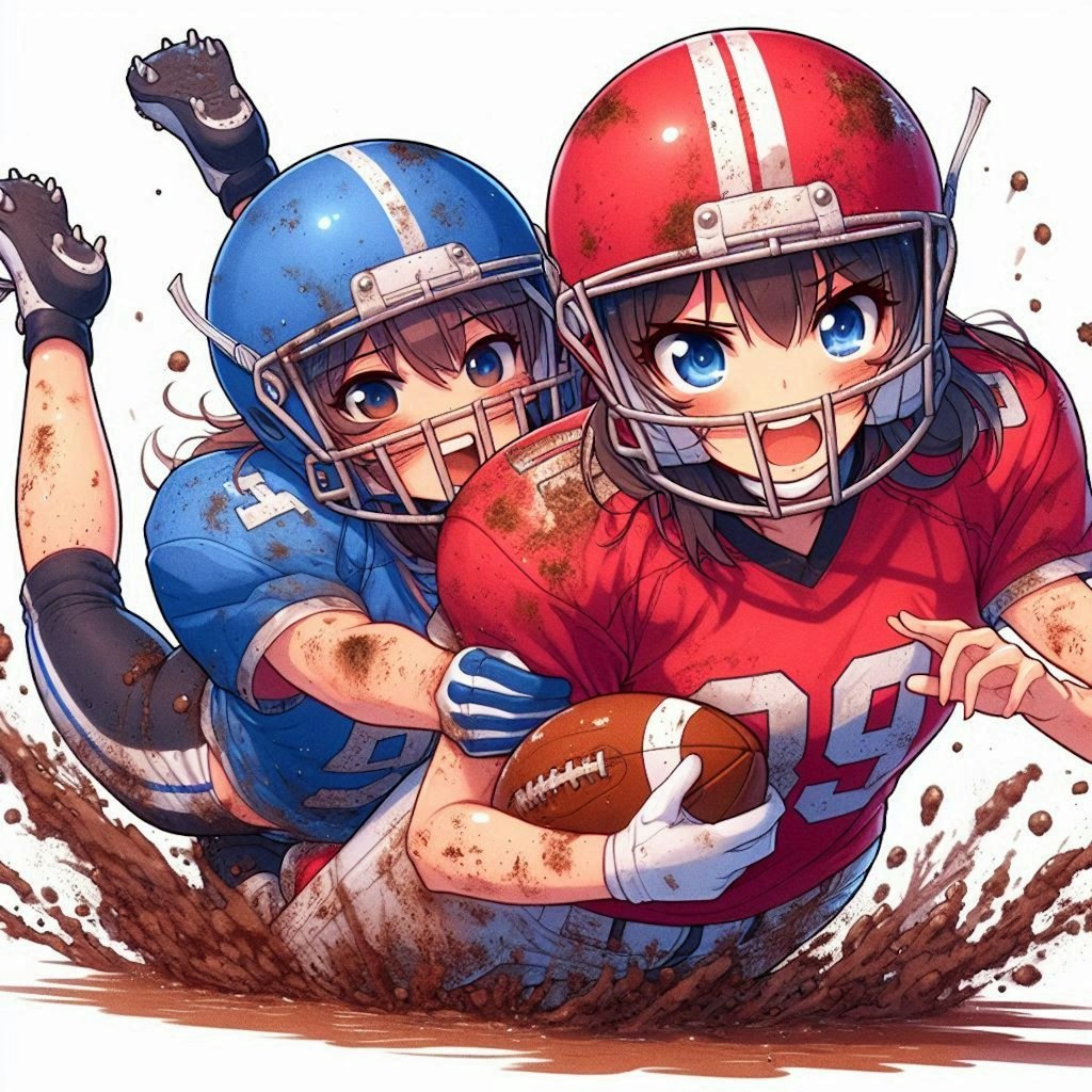 🏈泥まみれの女子アメフト 97