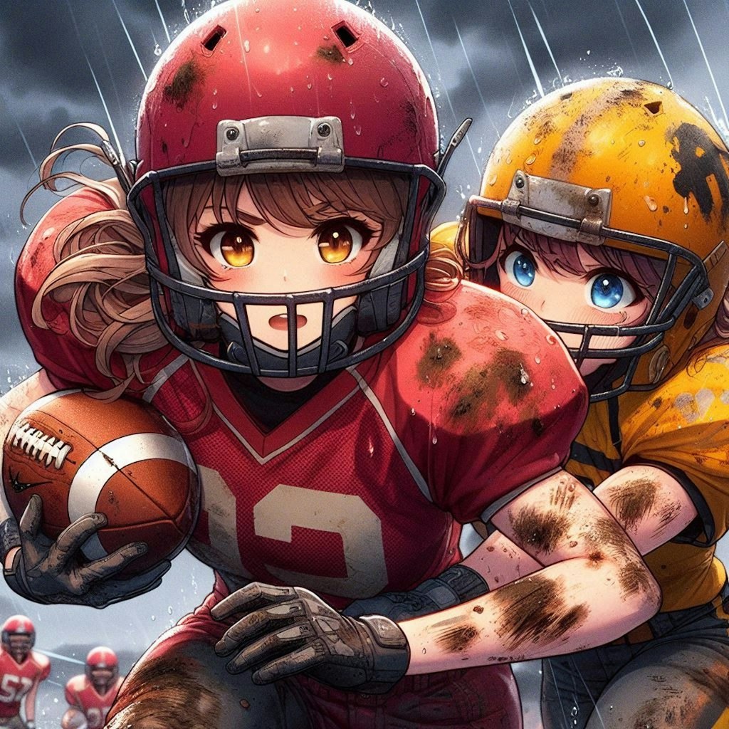 🏈泥まみれの女子アメフト 97