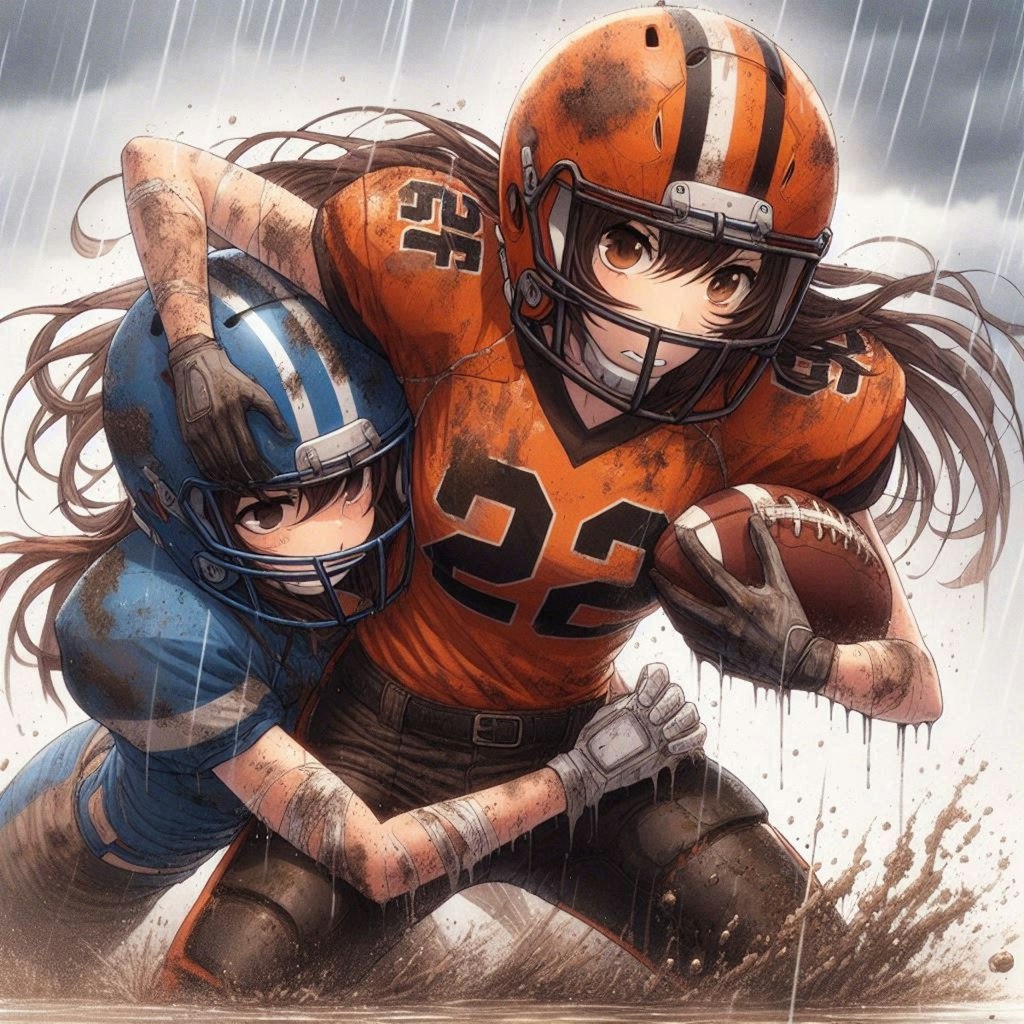 🏈泥まみれの女子アメフト 97