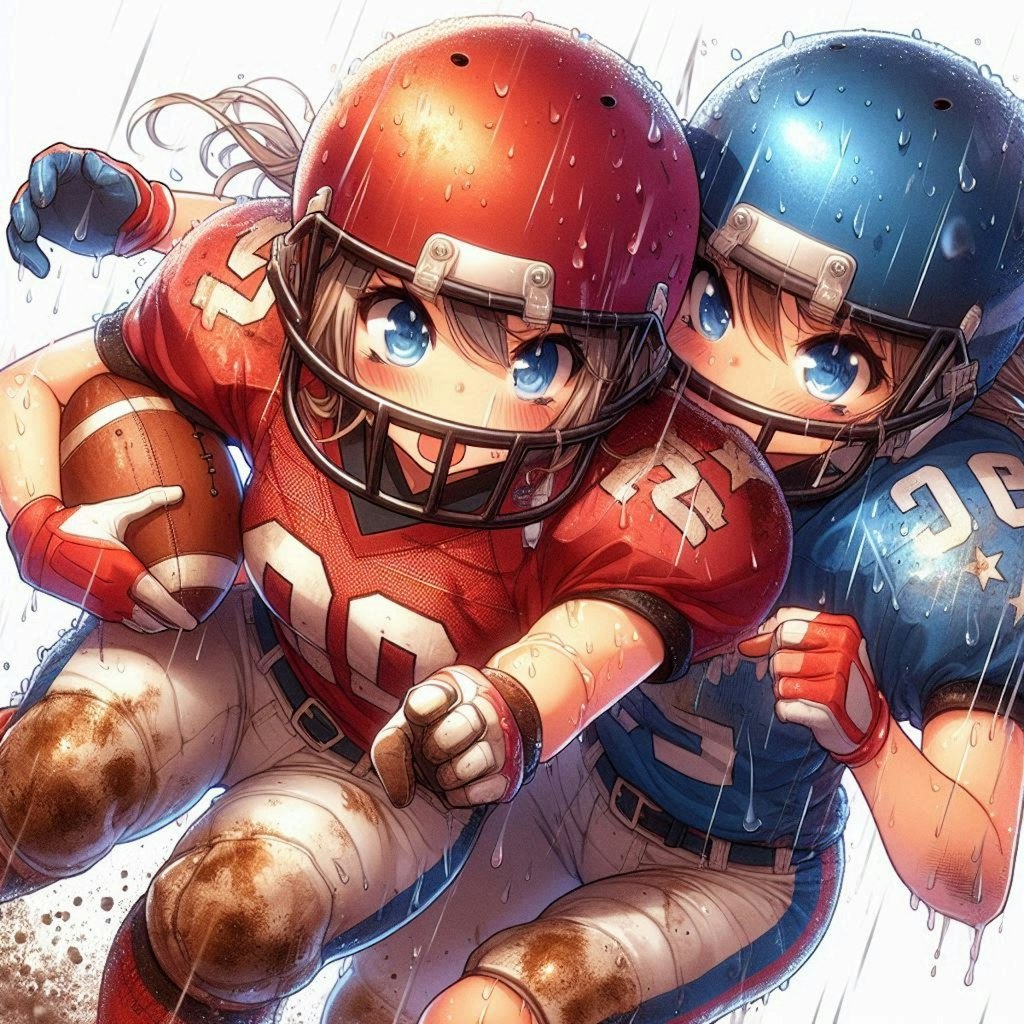 🏈泥まみれの女子アメフト 97