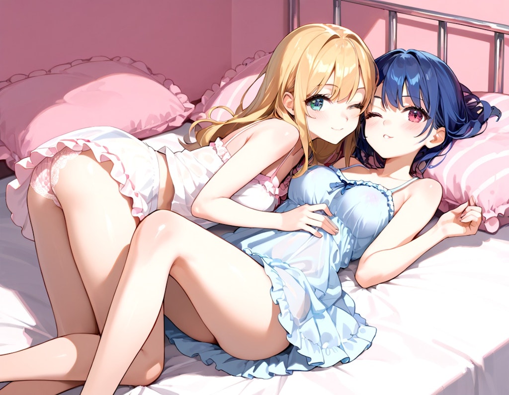 Girls on bed