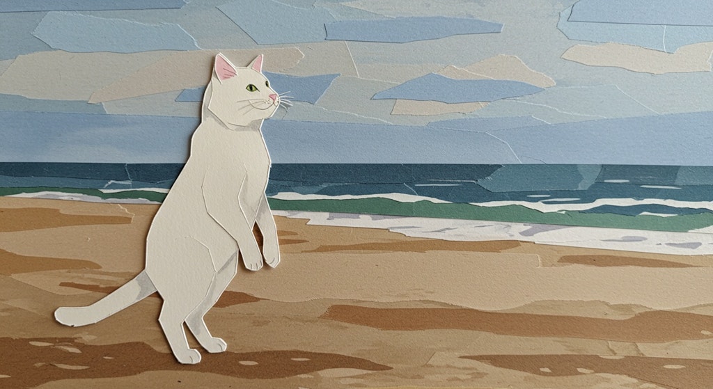 ただのねこ　海へ行く