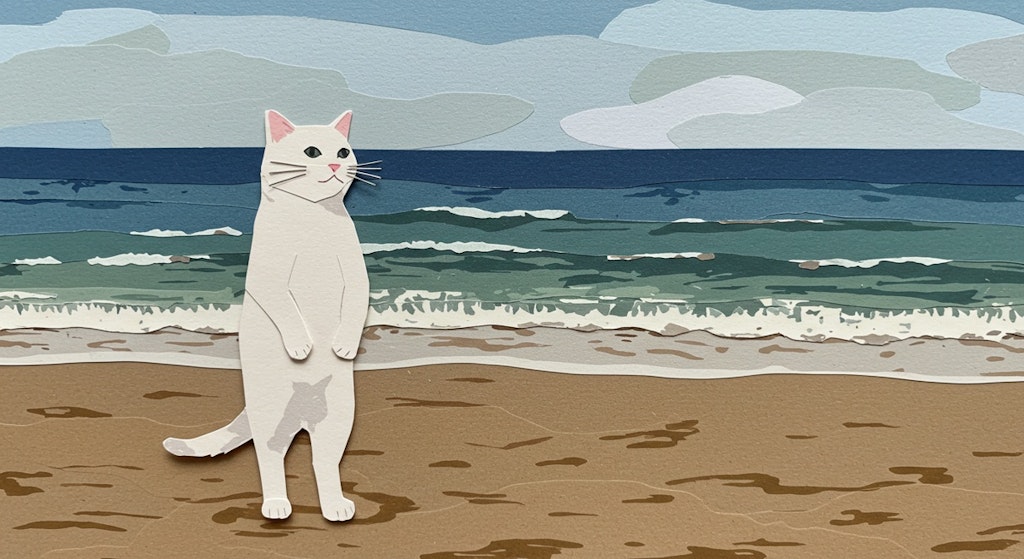 ただのねこ　海へ行く