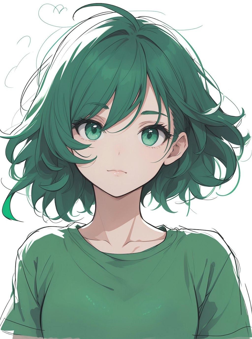 green hair