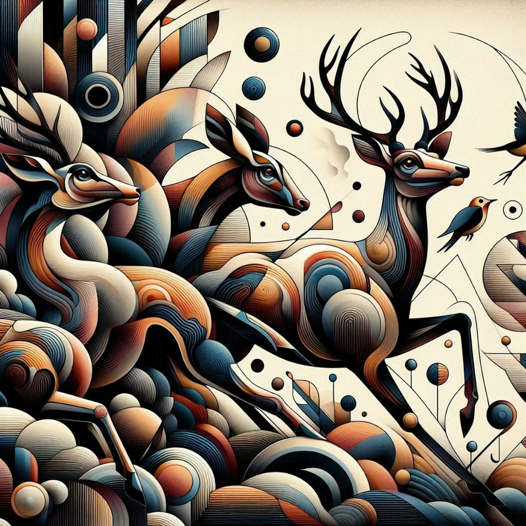 逃げる鹿