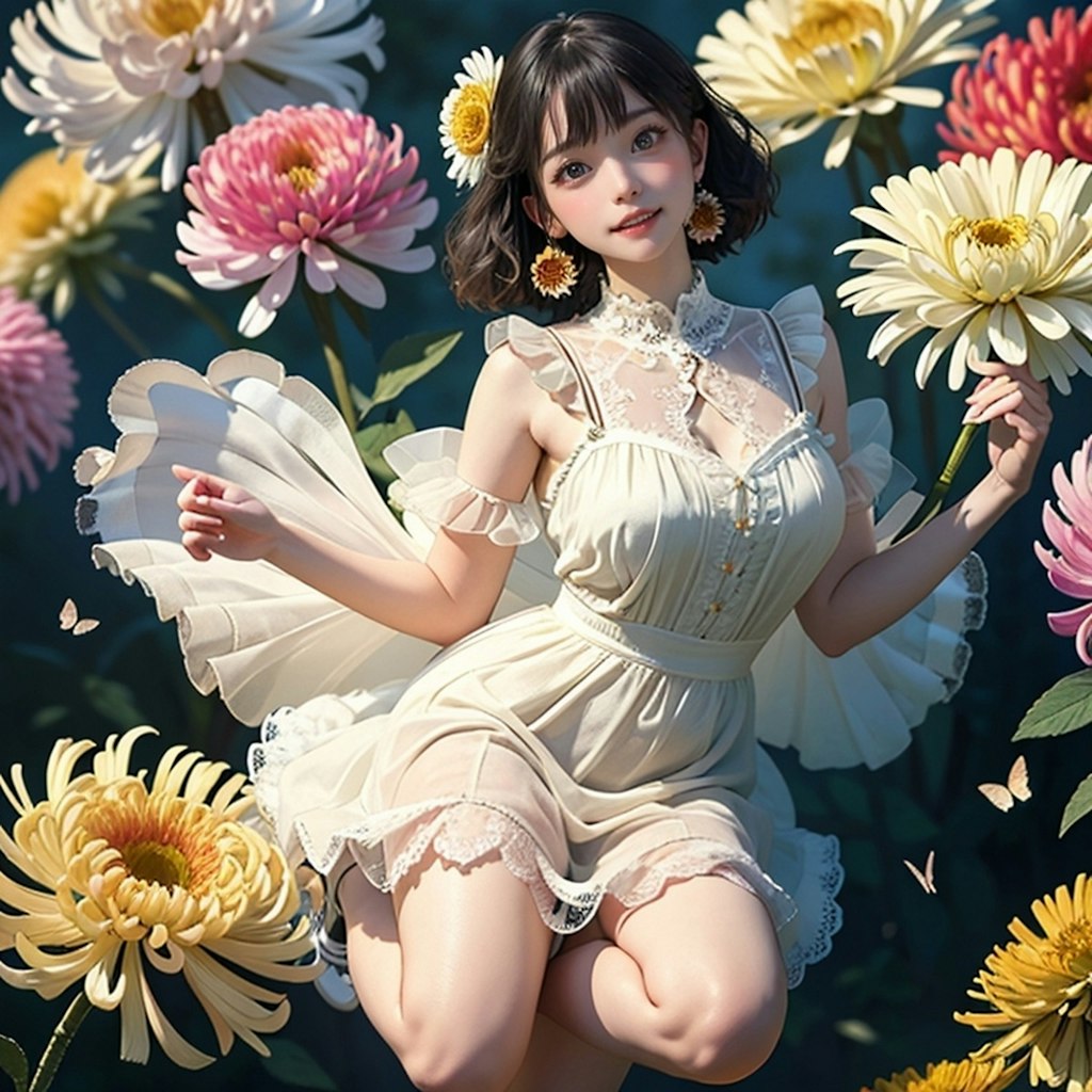 Chrysanthemum flower Girl