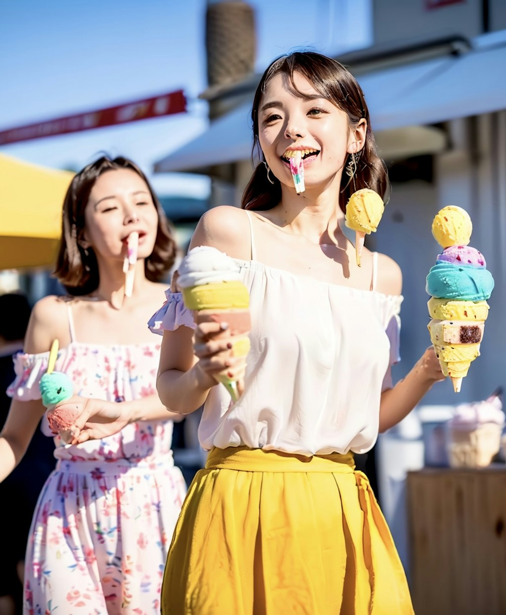 皆んなでジェラート食べにきたよ