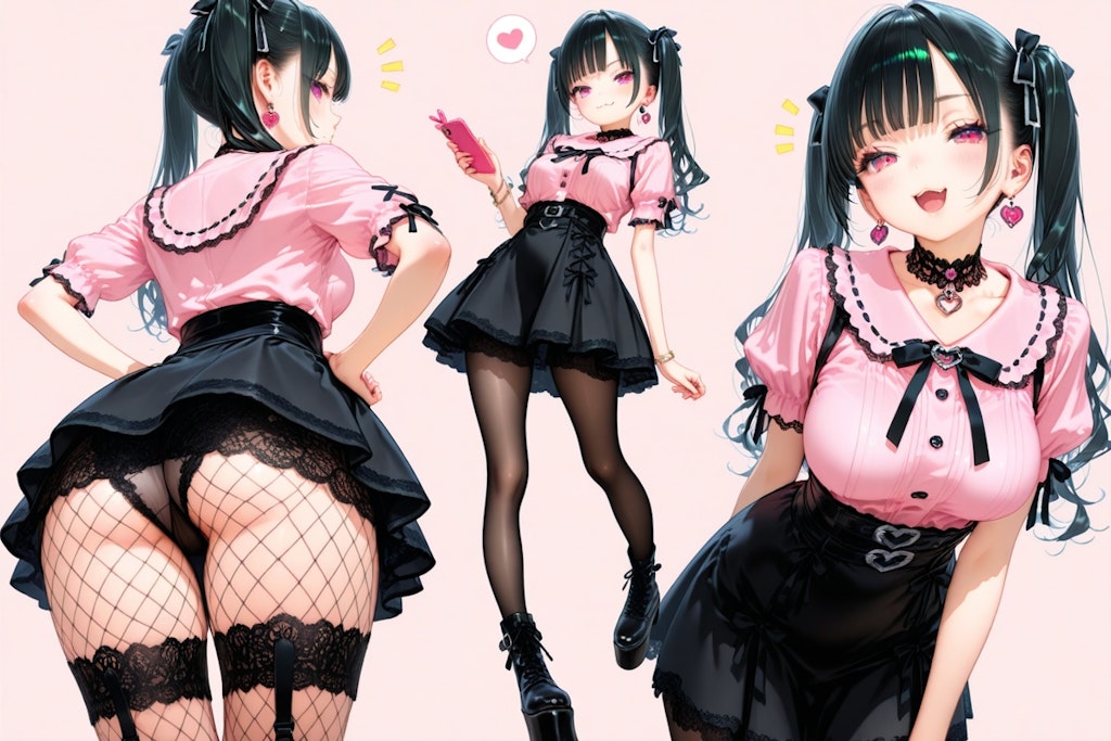 地雷系パンチラ女の子