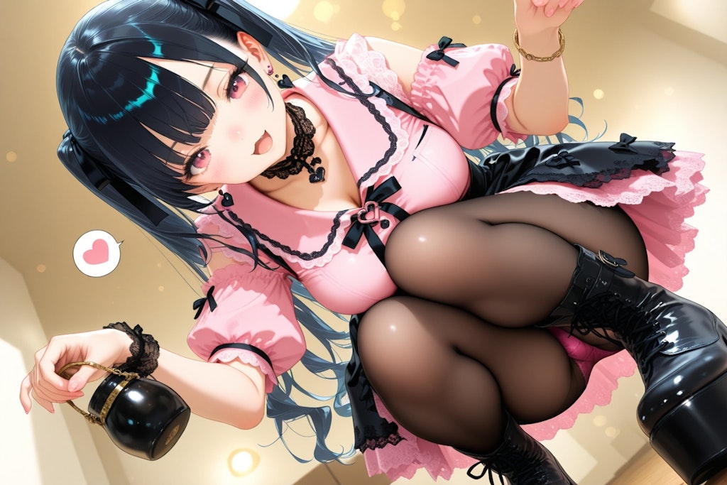 地雷系パンチラ女の子