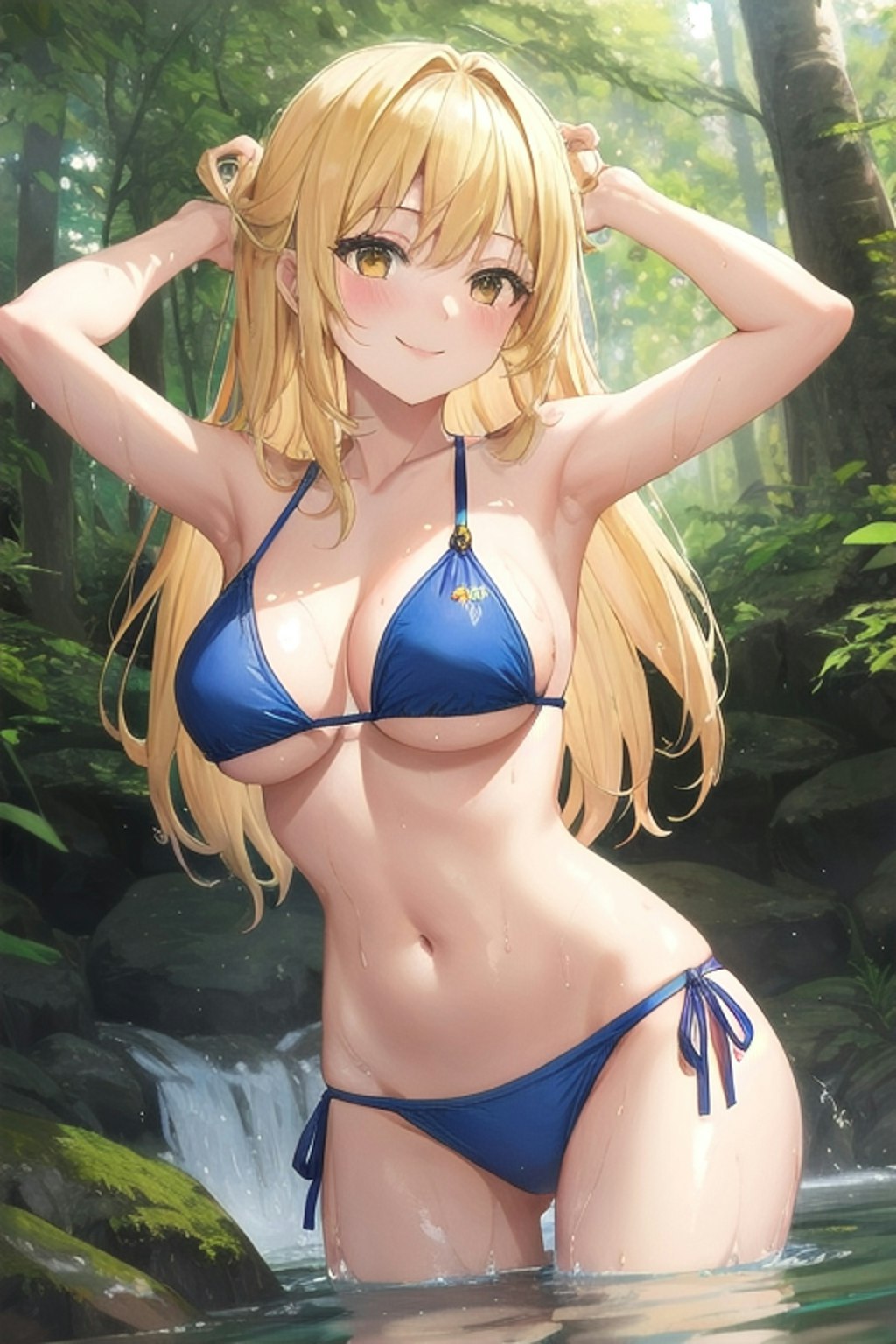 森の泉で森林浴👙🌳