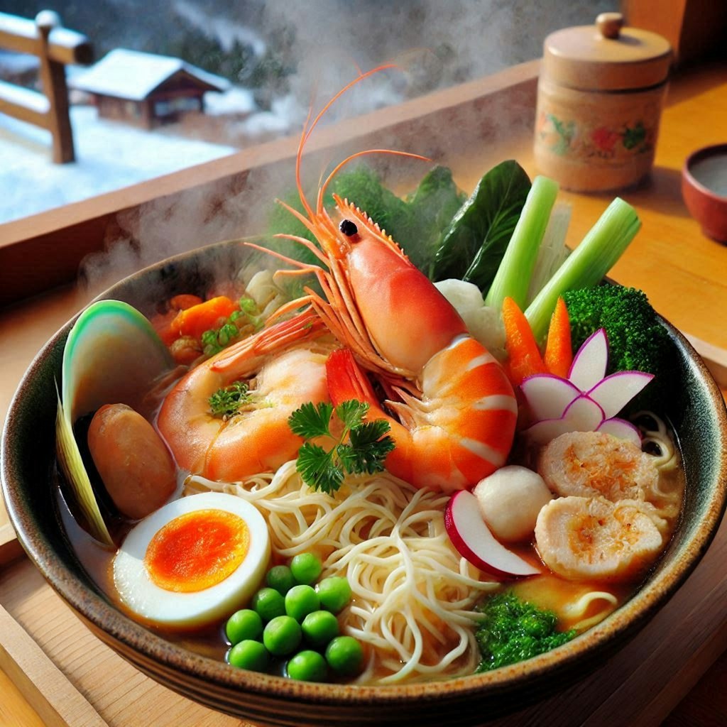 スキー場のseafood noodle