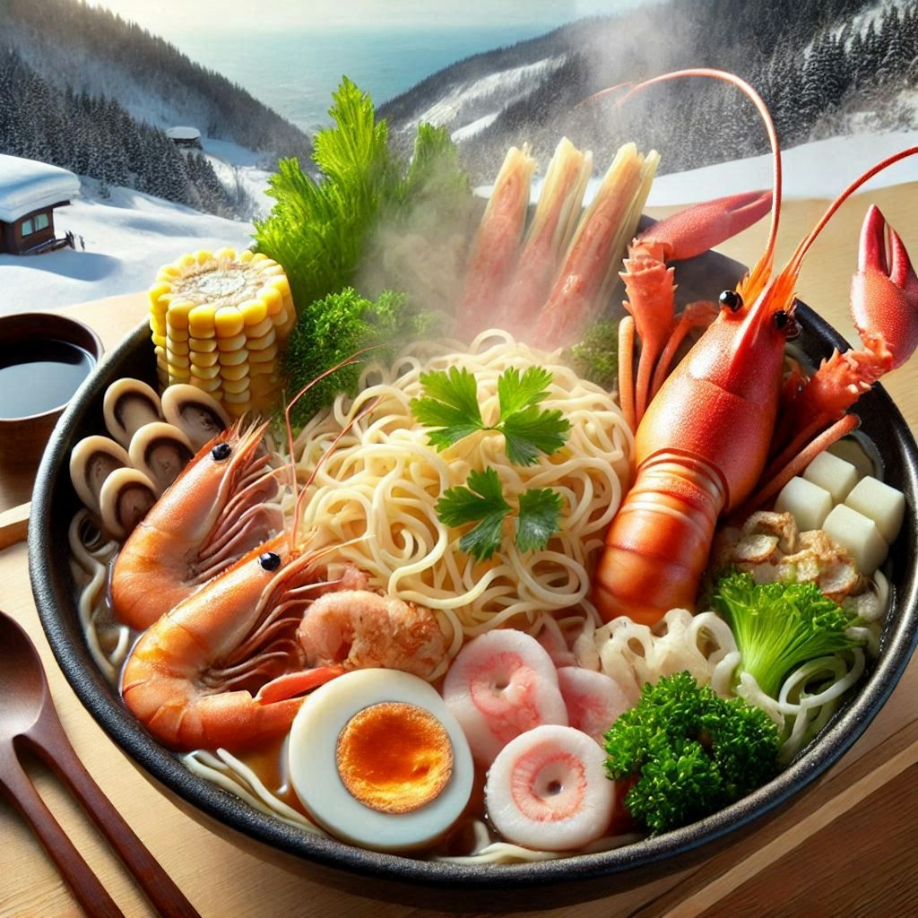 スキー場のseafood noodle