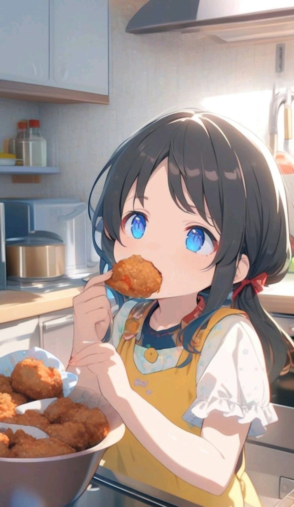 つまみ食いしてる小さな女の子