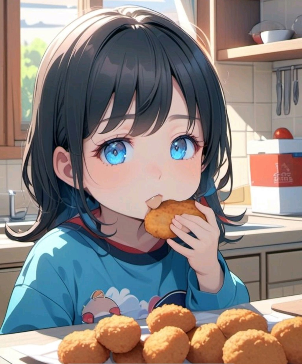 つまみ食いしてる小さな女の子