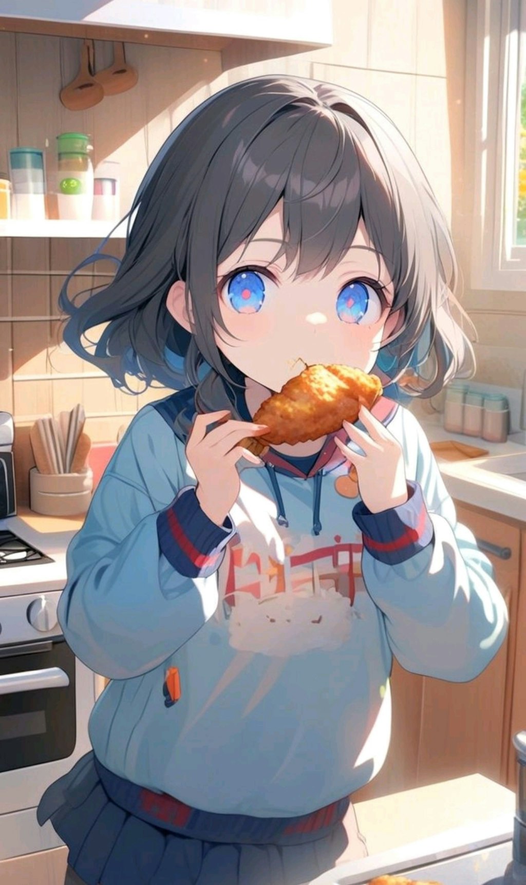 つまみ食いしてる小さな女の子