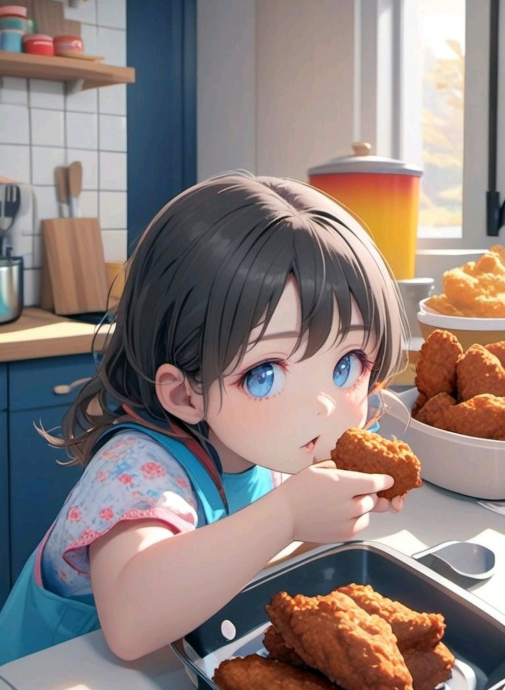 つまみ食いしてる小さな女の子