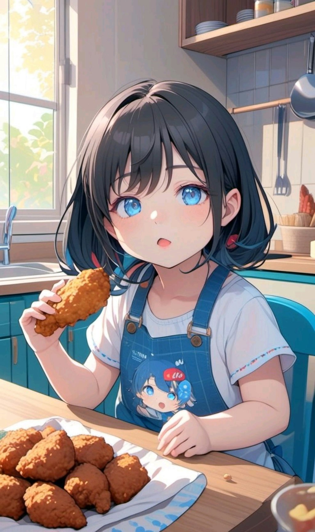 つまみ食いしてる小さな女の子