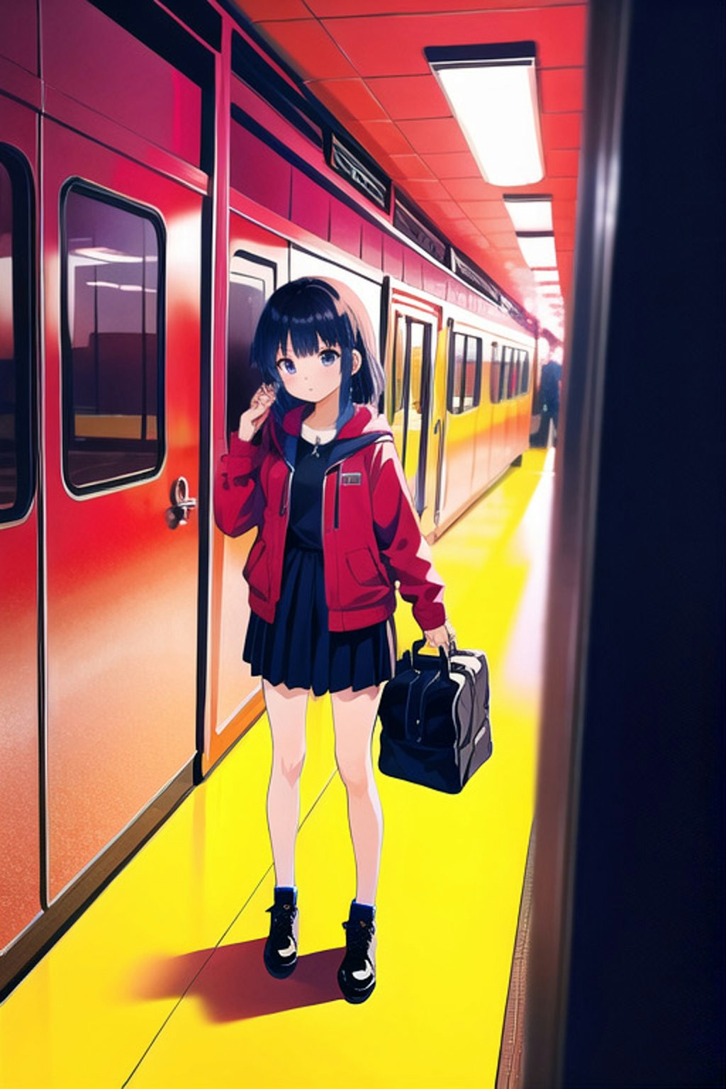 駅で迷っている女の子（異世界）