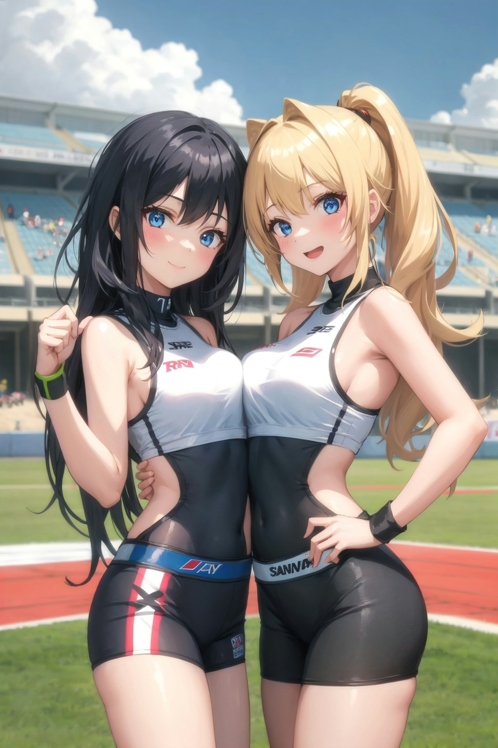 レースクイーン体験をする女の子達