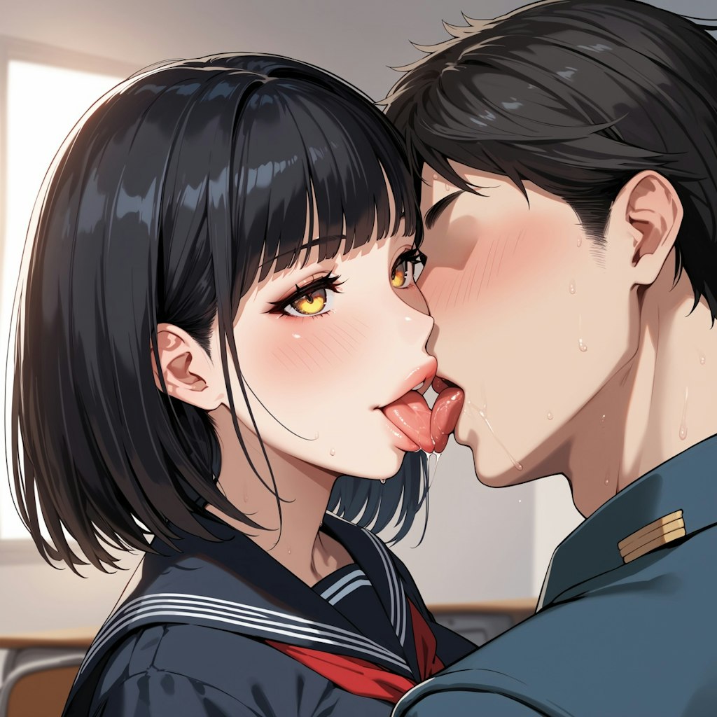 キスする南條美咲