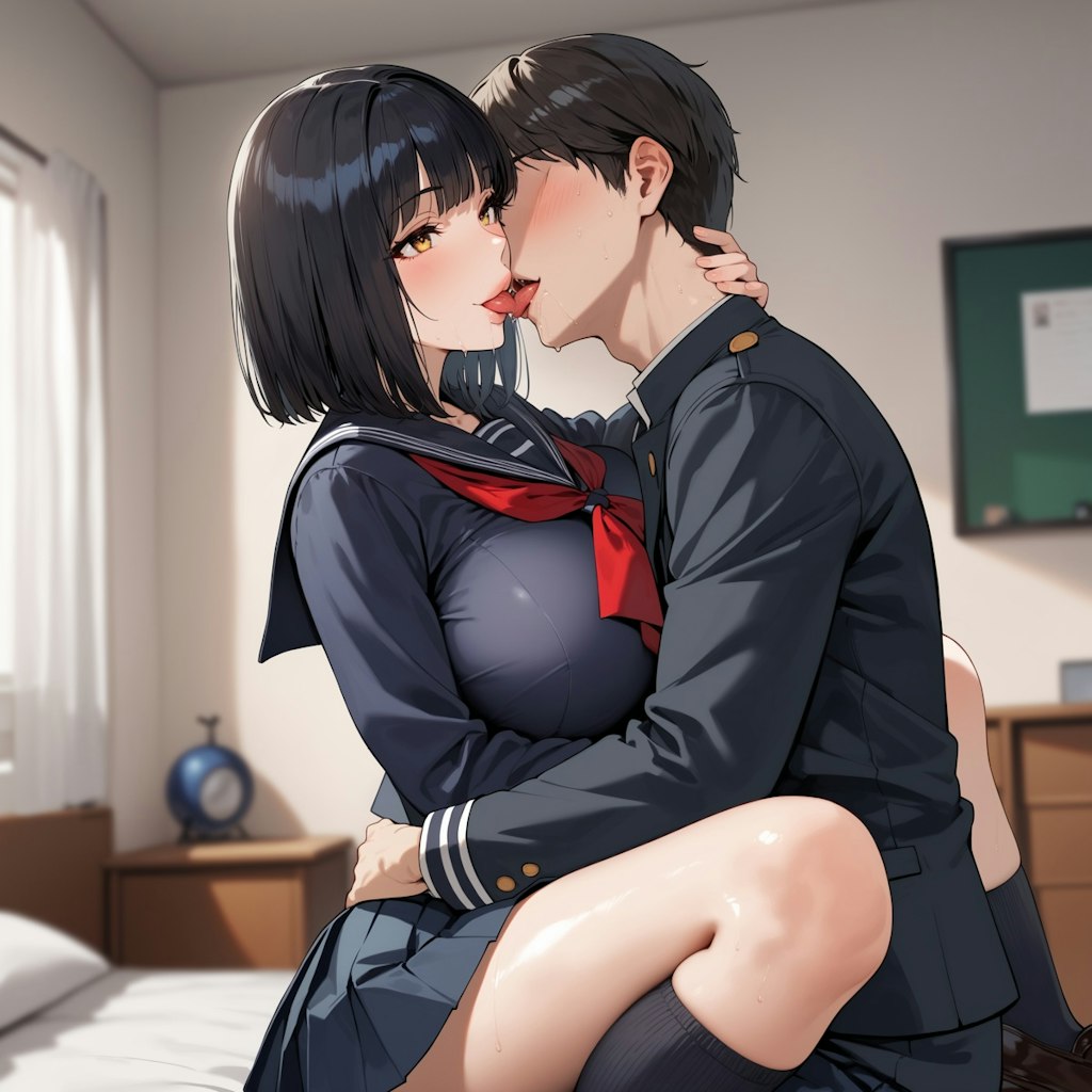 キスする南條美咲