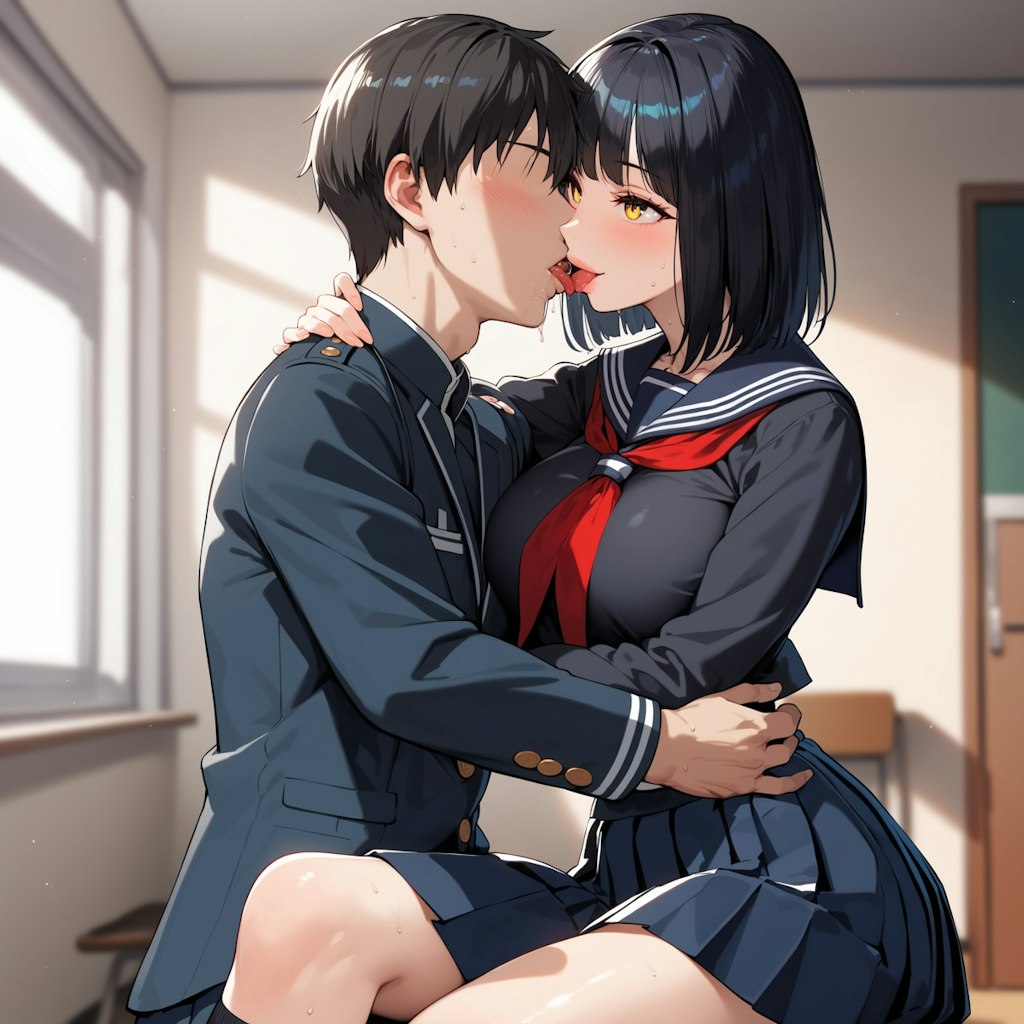 キスする南條美咲