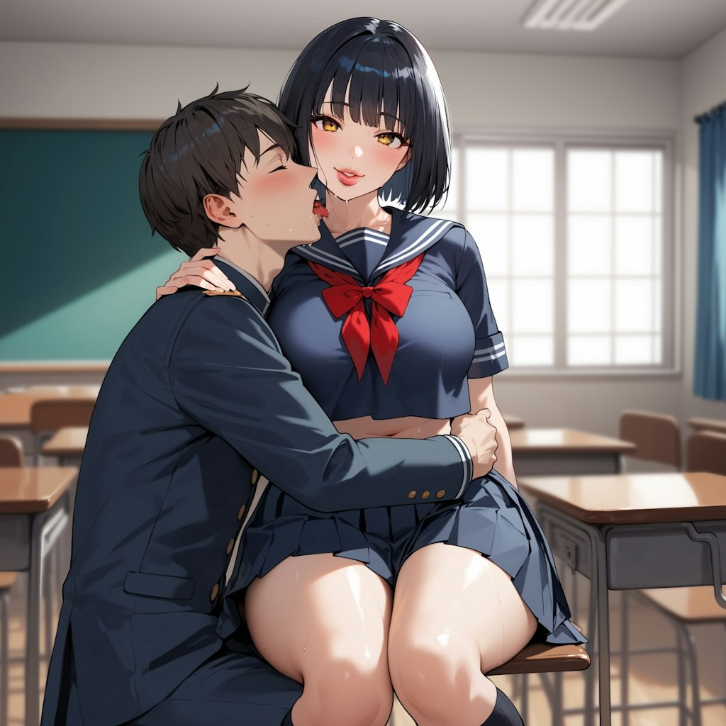 キスする南條美咲