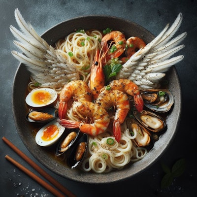 天使 VS seafood noodle